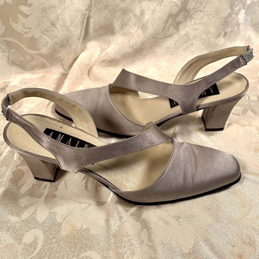 Amalfi Silver Satin Heels